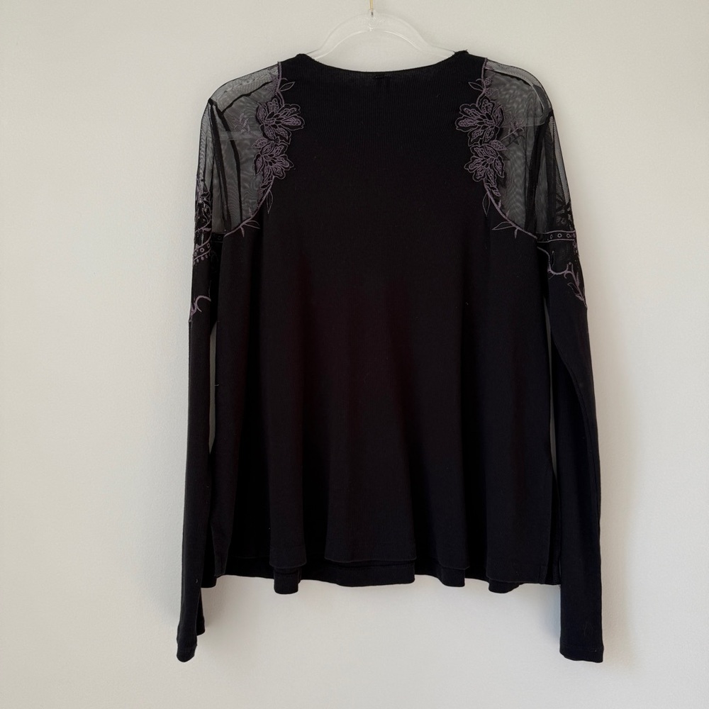 Free People Danielle Lace Shoulder Top Sz M - Picture 11 of 11